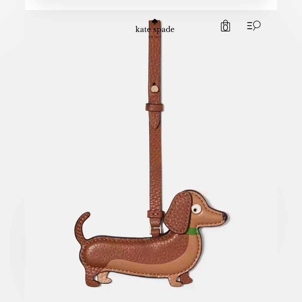Kate Spade Warm Gingerbread dachshund Dangle Bag Charm